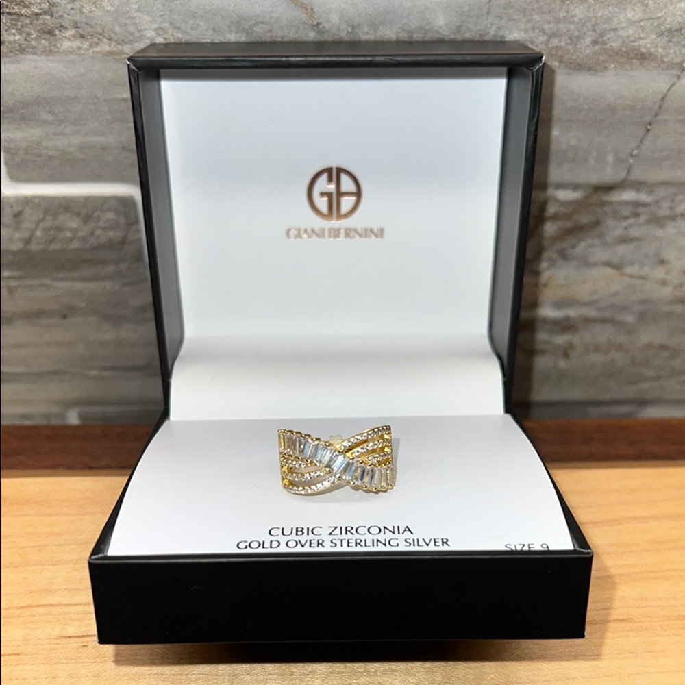 💛GIANI BERNINI💛Cubic Zirconia Gold Over Silver Ring/NWT